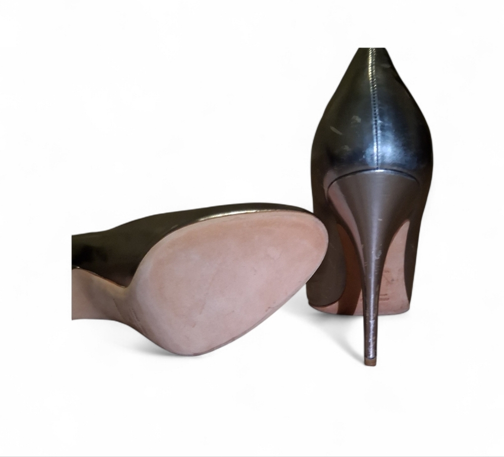 Miu Miu Shiny Gray/Silver Heels